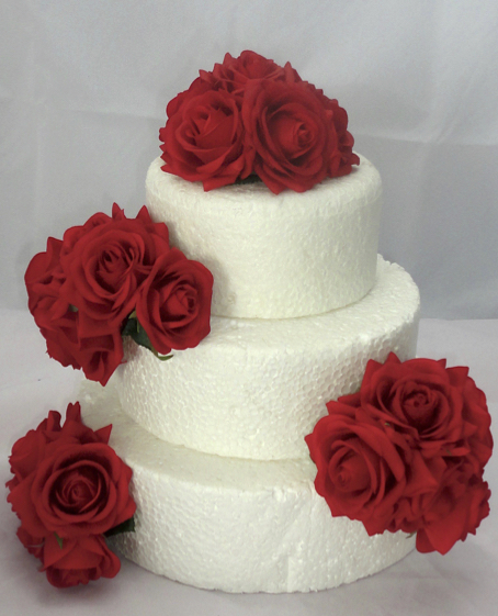 Fresh Touch Red Rose Cake Flowers